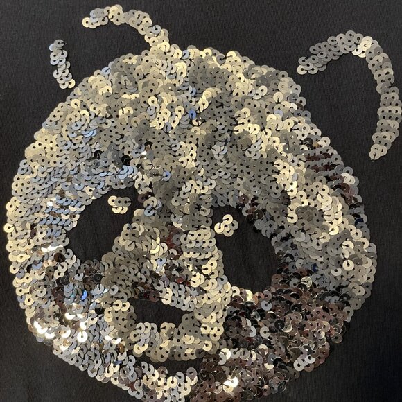 Old Navy girls shirt - Gray with Silver Sequin Panda - Size Medium 8 - EUC - Picture 4 of 5